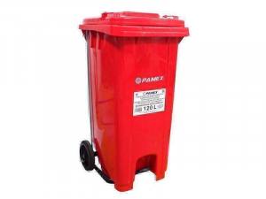 Contenedor de basura con pedal Rojo