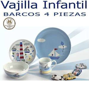 Vajilla Infantil 4 piezas niño Barcos