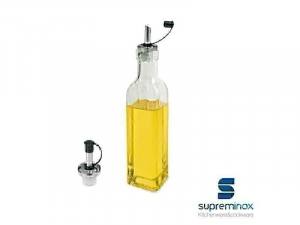 Aceitera frasco cristal aceite rectangular