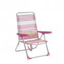 Silla playa alta aluminio Fibreline respaldo bajo
